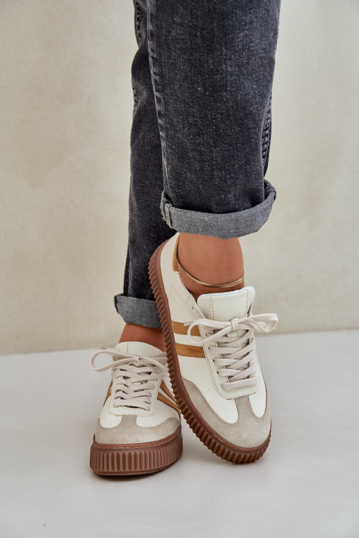 Zazoo N1068S6 Pele Baixo À modalo de tênis Feminino com uma plataforma bege Zazoo N1068S6 Pele Baixo À modalo de tênis Feminino com uma plataforma bege