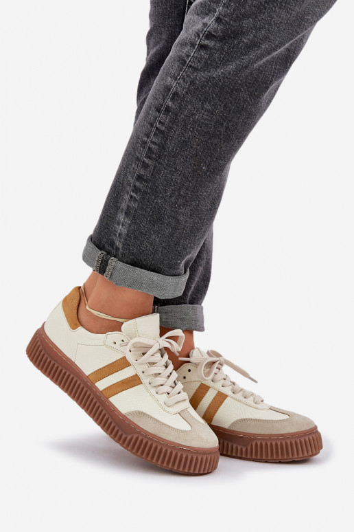 Zazoo N1068S6 Pele Baixo À modalo de tênis Feminino com uma plataforma bege Zazoo N1068S6 Pele Baixo À modalo de tênis Feminino com uma plataforma bege