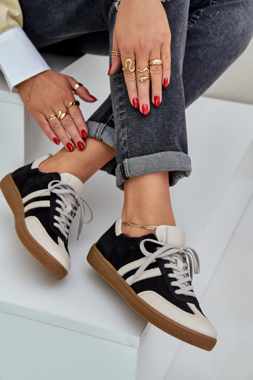 Zazoo N1068 Pele Baixo À modalo de tênis Feminino cor preta