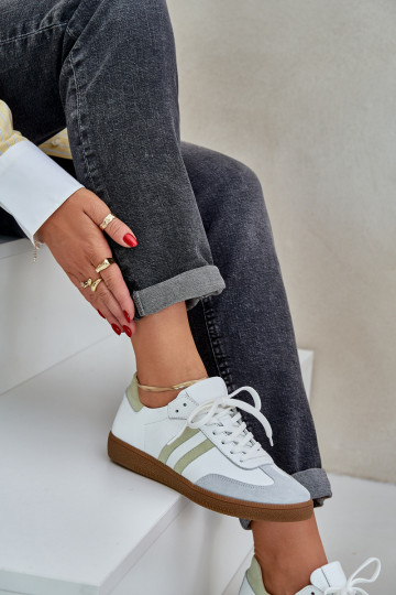 Zazoo N1068 Pele Baixo À modalo de tênis Feminino cor branca