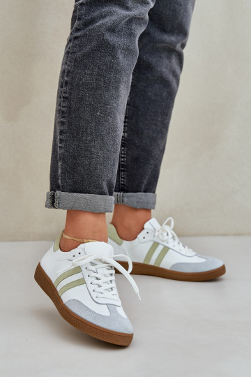 Tênis femininos de modelo esportivo de couro baixos Zazoo N1068 cor branca 2