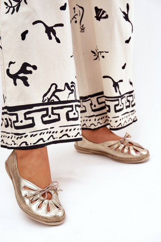 isósceles BailarinasHabilitadoturalnej Skóry Zazoo 10179 cor dourada