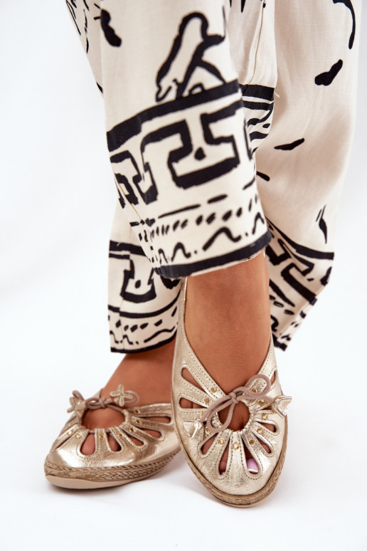 isósceles BailarinasHabilitadoturalnej Skóry Zazoo 10179 cor dourada