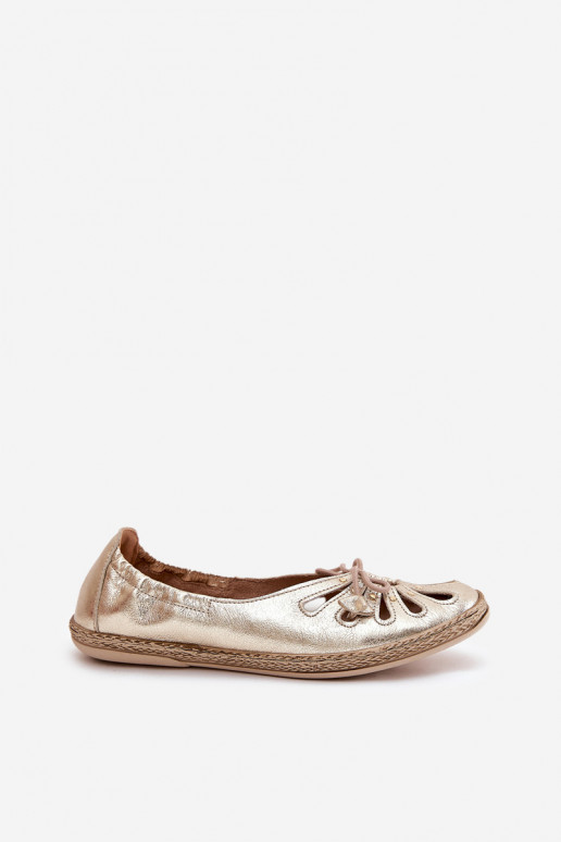 isósceles BailarinasHabilitadoturalnej Skóry Zazoo 10179 cor dourada