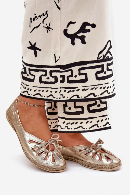 isósceles BailarinasHabilitadoturalnej Skóry Zazoo 10179 cor dourada