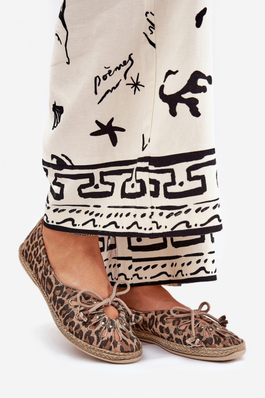 isósceles BailarinasHabilitadoturalnej Skóry com padrões de pele de leopardo Zazoo 10179 cor marrom