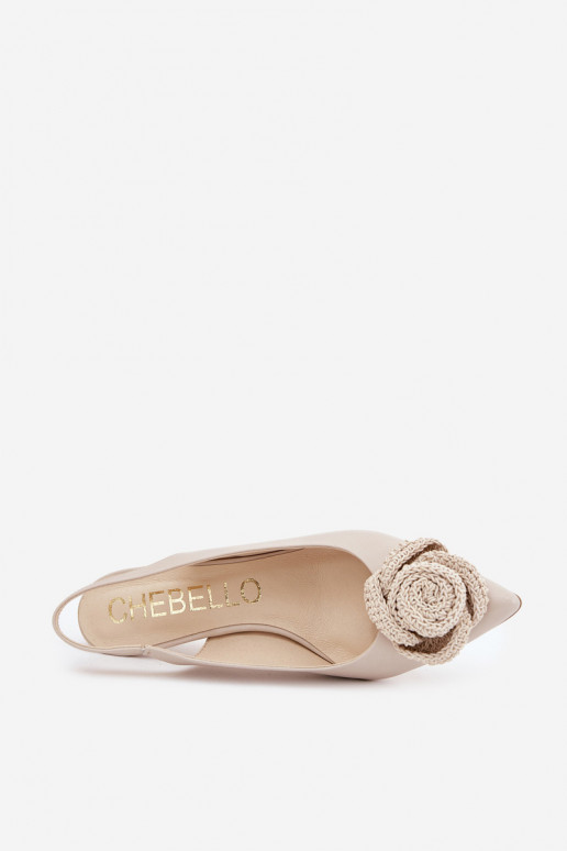 Pele Estilo elegante Sapato com salto fino CheBello 4666 bege Pele Estilo elegante Sapato com salto fino CheBello 4666 bege