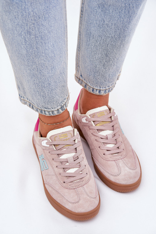 de camurça tênis À modalo de tênis Feminino D.Franklin DFSH387005 cor rosa de camurça tênis À modalo de tênis Feminino D.Franklin DFSH387005 cor rosa