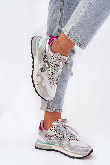 Ténis femininos "Sneakers" D.Franklin DFSH378006 prateado