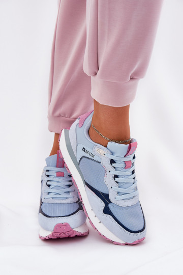 de camurça  tênis Feminino Big Star RR274236 HI-POLY SYSTEM cor azul 2