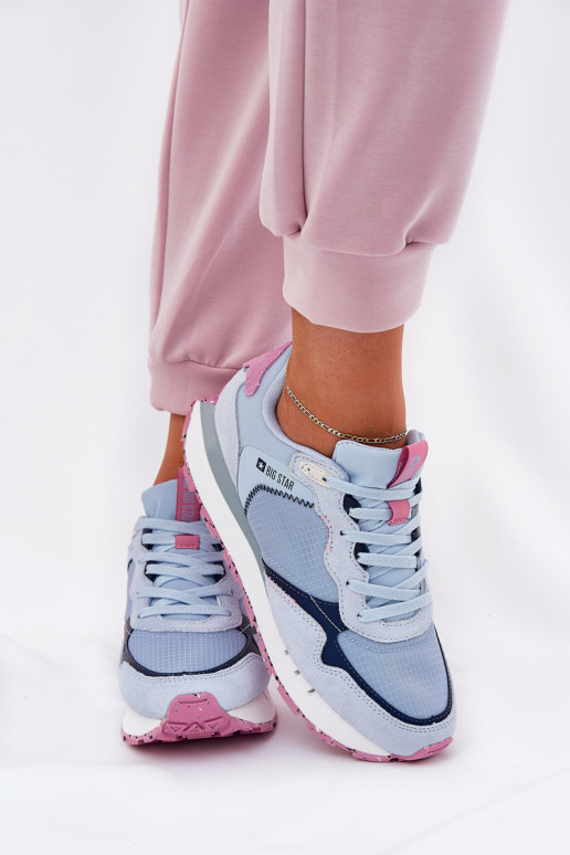 de camurça  tênis Feminino Big Star RR274236 HI-POLY SYSTEM cor azul de camurça  tênis Feminino Big Star RR274236 HI-POLY SYSTEM cor azul