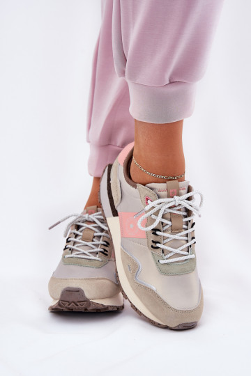 de camurça À modalo de tênis Feminino Big Star RR274243 HI-POLY SYSTEM cinza-cor rosa 2
