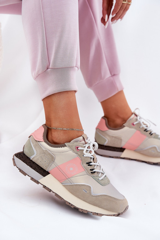 de camurça À modalo de tênis Feminino Big Star RR274243 HI-POLY SYSTEM cinza-cor rosa de camurça À modalo de tênis Feminino Big Star RR274243 HI-POLY SYSTEM cinza-cor rosa