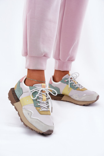 de camurça À modalo de tênis Feminino Big Star RR274244 HI-POLY SYSTEM cinza-cor amarela 2