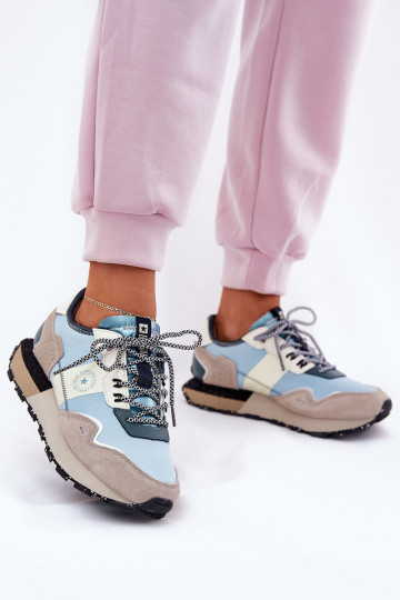 de camurça À modalo de tênis Feminino Big Star RR274245 HI-POLY SYSTEM cinza-cor azul