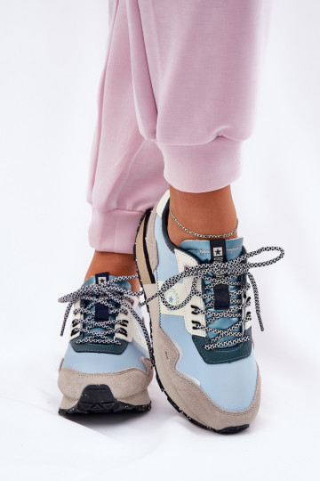 de camurça À modalo de tênis Feminino Big Star RR274245 HI-POLY SYSTEM cinza-cor azul 2