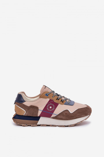 Ténis de camurça masculinos com plataforma Big Star RR174475 Hi-Poly System cor areia 2