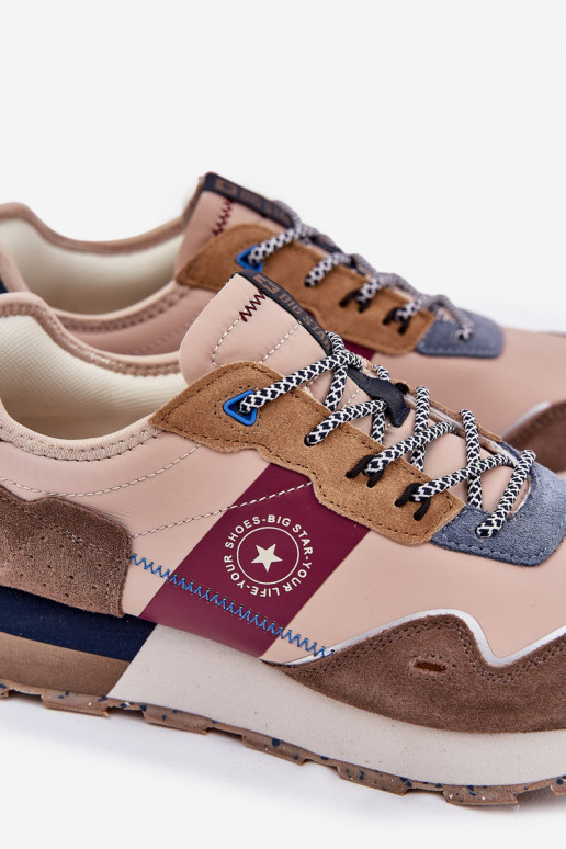 de camurça À modalo de tênis Tem que sercho com uma plataforma Big Star RR174475 Hi-Poly System bege