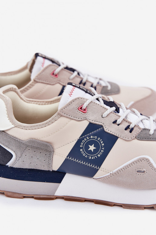 de camurça À modalo de tênis Tem que sercho com uma plataforma Big Star RR174471 Hi-Poly System cor cinza