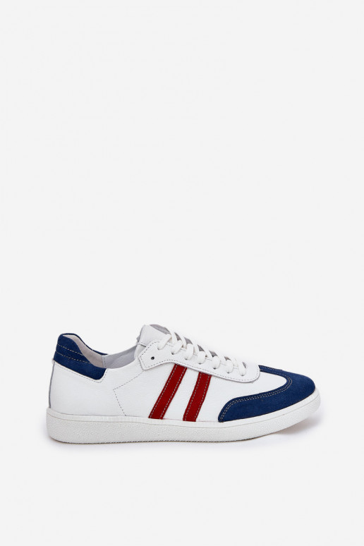 Zazoo N1068 Pele Baixo À modalo de tênis Feminino Branco-azul escuro