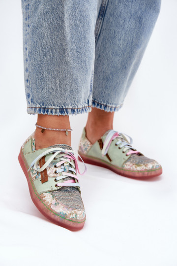 Sapatos de couro femininos Tai turiciejka 06791-09 cor verde claro 2