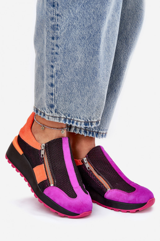 Sapatos modelo de tênis de couro Tem que serciejka 06853-15 cor preta