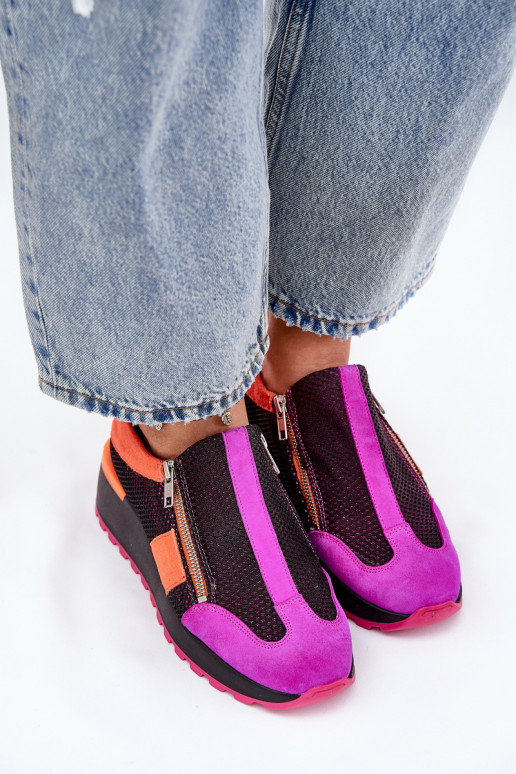 Sapatos modelo de tênis de couro Tem que serciejka 06853-15 cor preta