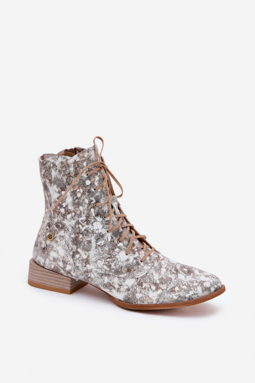 Pele Estampado Botas com salto largo Tem que serciejka 06391-25 bege Pele Estampado Botas com salto largo Tem que serciejka 06391-25 bege