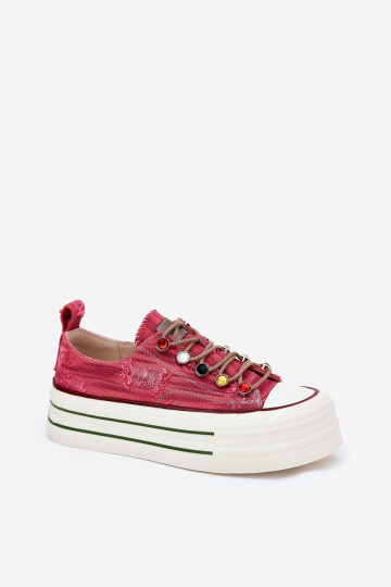 Sapatos de lazer com uma plataforma GOE RR2N4104 cor vermelha 2