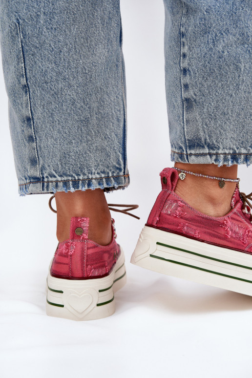 Sapatos de lazer com uma plataforma GOE RR2N4104 cor vermelha Sapatos de lazer com uma plataforma GOE RR2N4104 cor vermelha