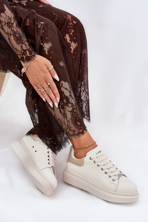 Pele À modalo de tênis Feminino com uma plataforma GOE RR2N4004 bege Pele À modalo de tênis Feminino com uma plataforma GOE RR2N4004 bege