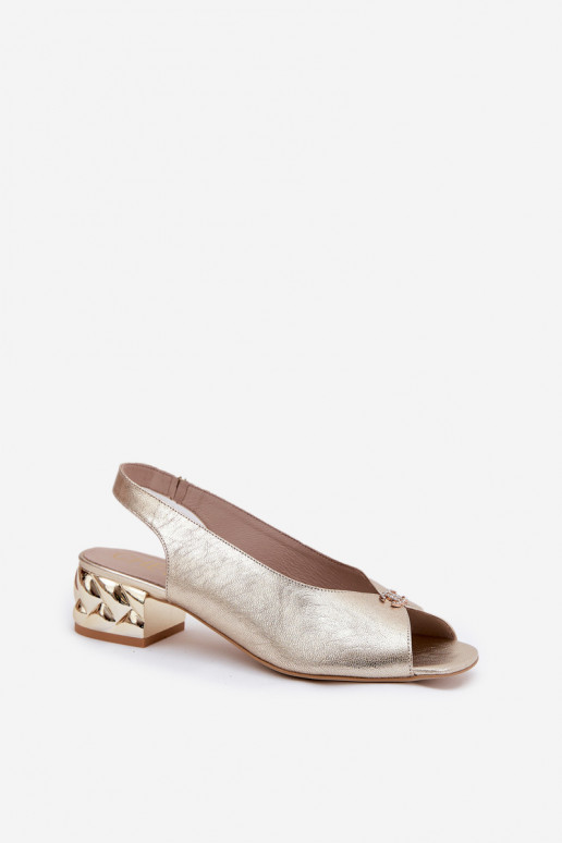 Pele Estilo elegante Sandálias femininas CheBello 4724 cor dourada Pele Estilo elegante Sandálias femininas CheBello 4724 cor dourada