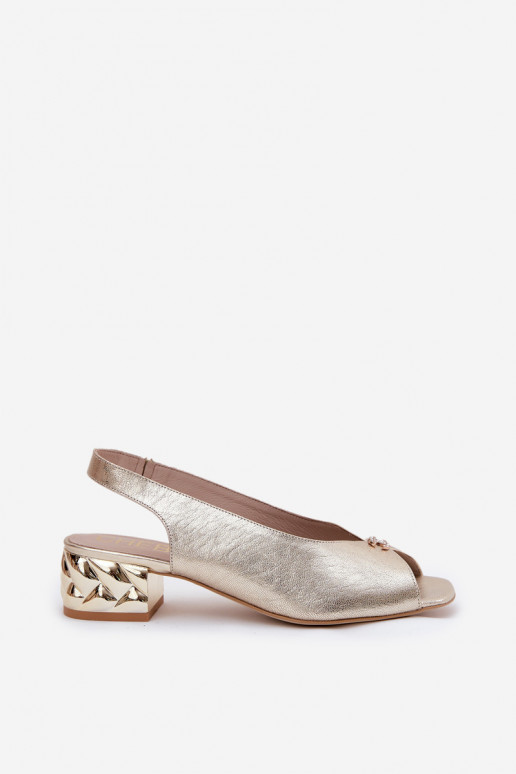 Pele Estilo elegante Sandálias femininas CheBello 4724 cor dourada Pele Estilo elegante Sandálias femininas CheBello 4724 cor dourada