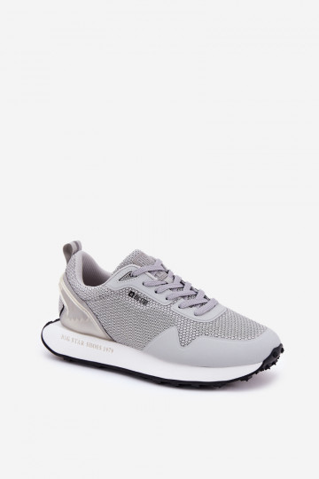 Tênis esportivos masculinos com plataforma Big Star RR174358 Hi-Poly System cinzas