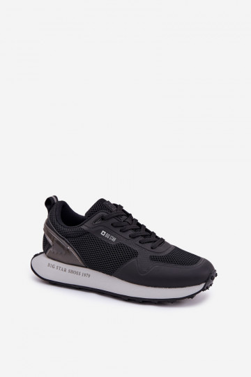 Tênis esportivos masculinos com plataforma Big Star RR174361 Hi-Poly System pretos