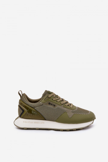 Tênis esportivos masculinos com plataforma Big Star RR174360 Hi-Poly System caquis 2