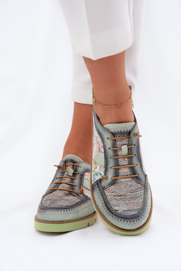 Botas femininas em couro estampadas Tai turiciejka 06784-09 verdes