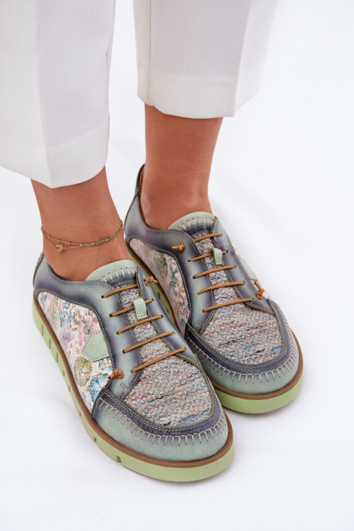 Pele sapato Feminino Estampado Tem que serciejka 06784-09 cor verde