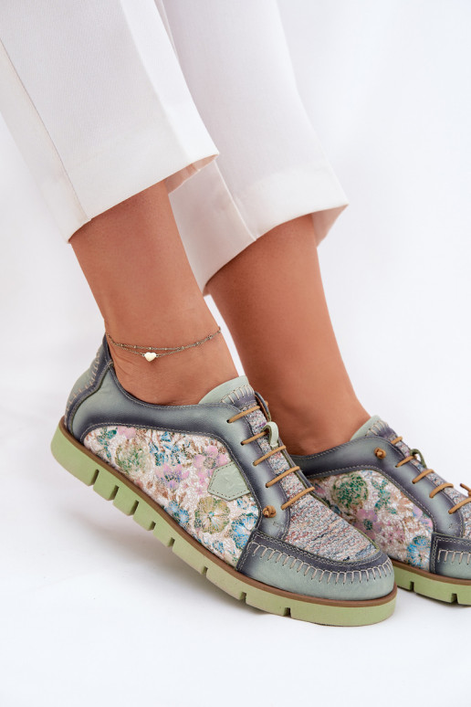 Pele sapato Feminino Estampado Tem que serciejka 06784-09 cor verde