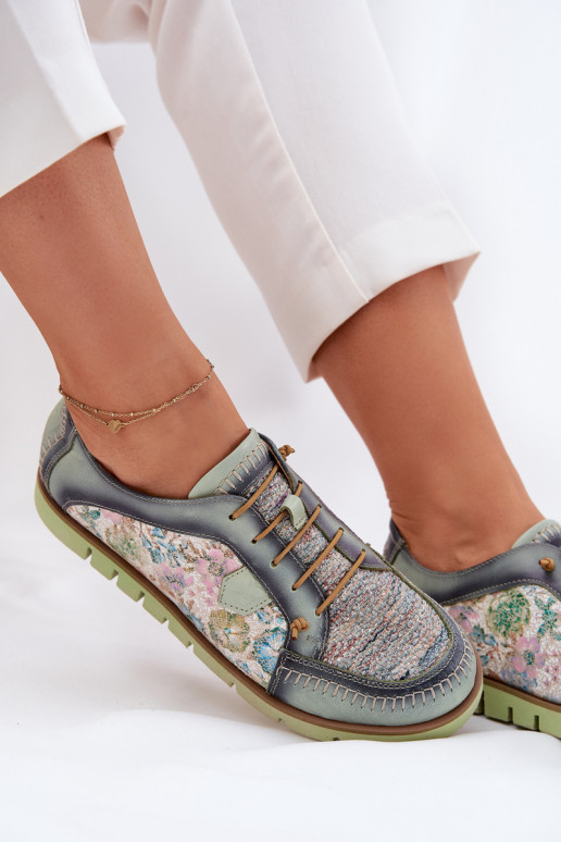 Pele sapato Feminino Estampado Tem que serciejka 06784-09 cor verde