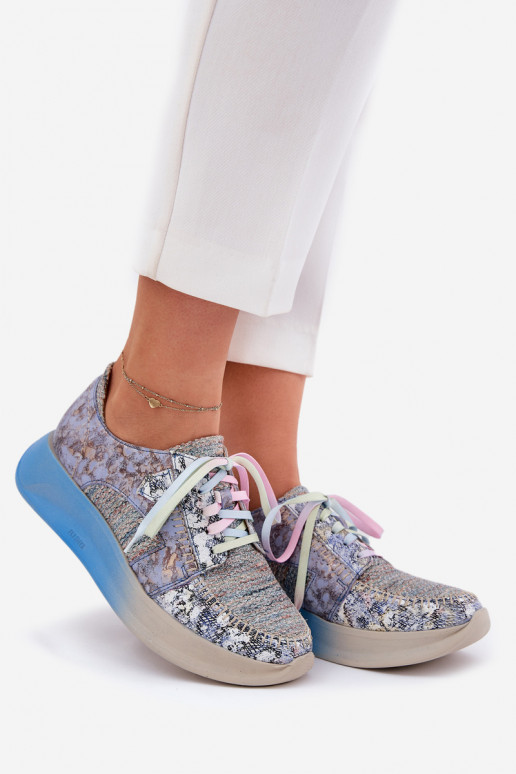 Pele sapato À modalo de tênis Feminino com uma plataforma Tem que serciejka 06776A-06 cor azul Pele sapato À modalo de tênis Feminino com uma plataforma Tem que serciejka 06776A-06 cor azul