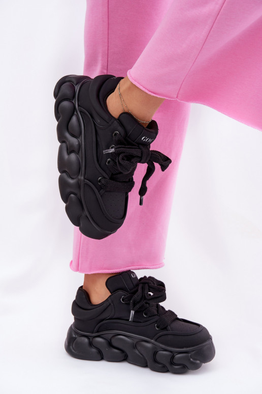 Pele À modalo de tênis Feminino com uma plataforma GOE RR2N4044 cor preta Pele À modalo de tênis Feminino com uma plataforma GOE RR2N4044 cor preta