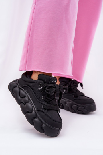 Pele À modalo de tênis Feminino com uma plataforma GOE RR2N4044 cor preta 2