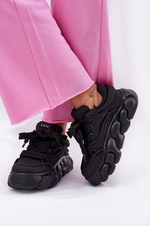 Pele À modalo de tênis Feminino com uma plataforma GOE RR2N4044 cor preta Pele À modalo de tênis Feminino com uma plataforma GOE RR2N4044 cor preta