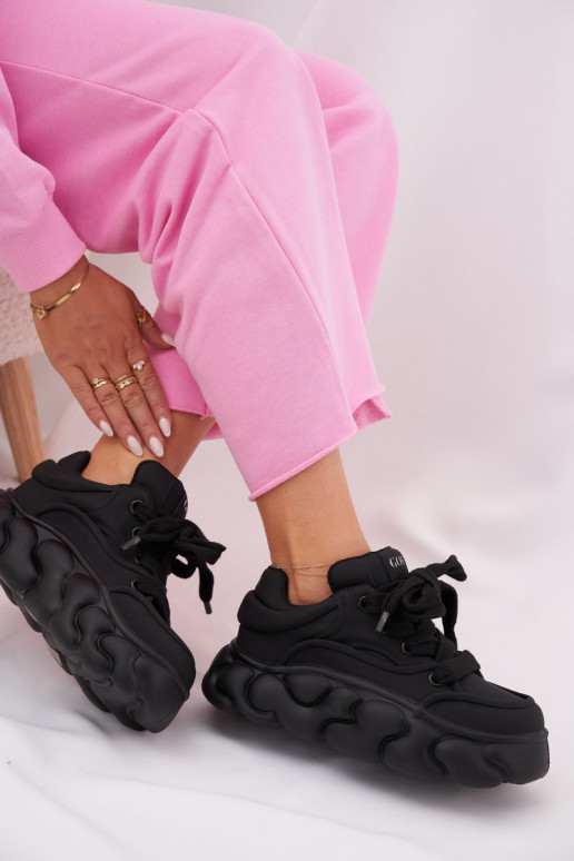 Pele À modalo de tênis Feminino com uma plataforma GOE RR2N4044 cor preta Pele À modalo de tênis Feminino com uma plataforma GOE RR2N4044 cor preta