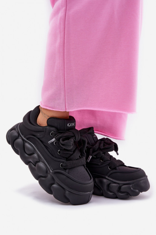 Pele À modalo de tênis Feminino com uma plataforma GOE RR2N4044 cor preta Pele À modalo de tênis Feminino com uma plataforma GOE RR2N4044 cor preta