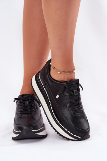 Pele À modalo de tênis Feminino com uma plataforma Big Star RR274A335 cor preta