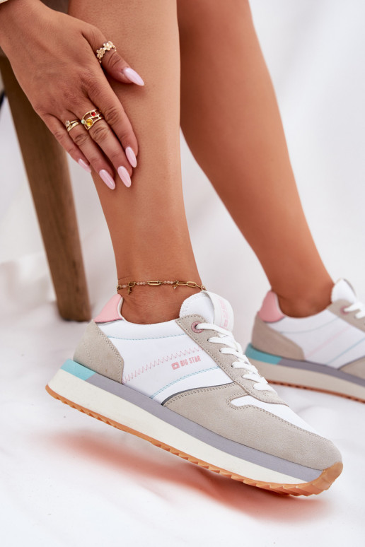 de camurça À modalo de tênis Feminino Big Star RR274A047 HI-POLY SYSTEM bege-cor branca de camurça À modalo de tênis Feminino Big Star RR274A047 HI-POLY SYSTEM bege-cor branca