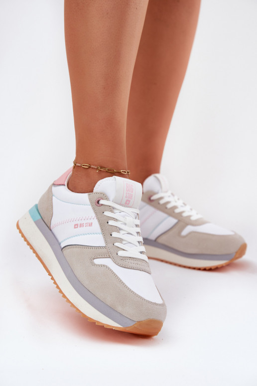 de camurça À modalo de tênis Feminino Big Star RR274A047 HI-POLY SYSTEM bege-cor branca de camurça À modalo de tênis Feminino Big Star RR274A047 HI-POLY SYSTEM bege-cor branca