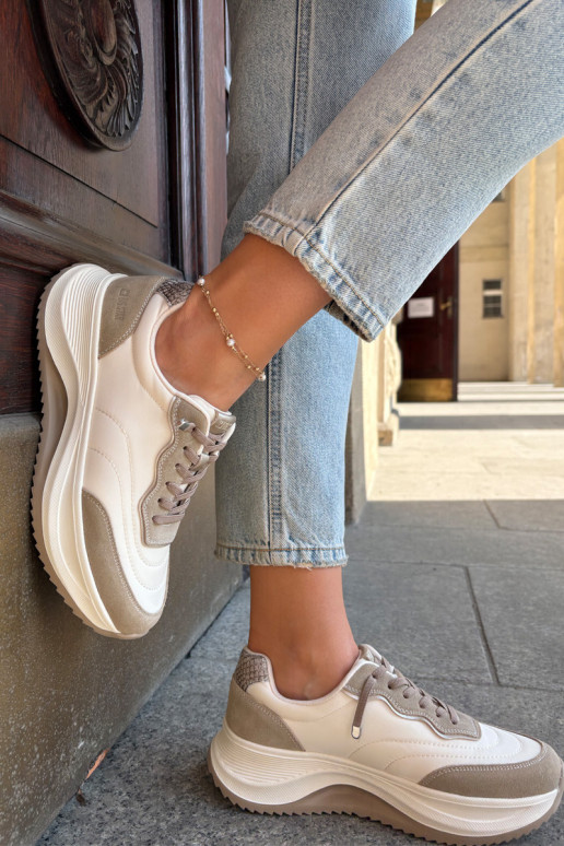 de camurça À modalo de tênis Feminino com uma plataforma Big Star RR274A344 HI-POLY SYSTEM bege de camurça À modalo de tênis Feminino com uma plataforma Big Star RR274A344 HI-POLY SYSTEM bege